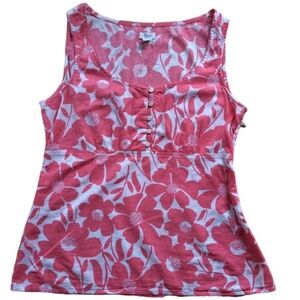 Bass Pink Floral Side Zip Empire Tank XS